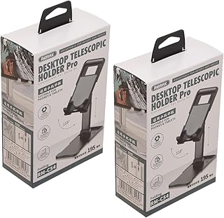 Remax RM-C54 Desktop Telescopic Holder With 118 Degree Rotation For Phones And Tablets Set Of 2 Pieces - Black