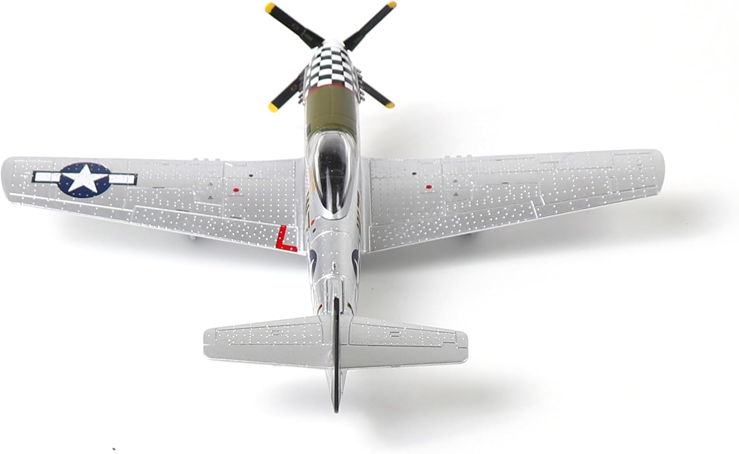 P51-D Mustang 1/72 Metal Airplane Model Kit with Stand WWII Diecast Fighter Model Vintage Prebuild Military Aircraft Collection for Display or Gift (Big Beautiful Doll)
