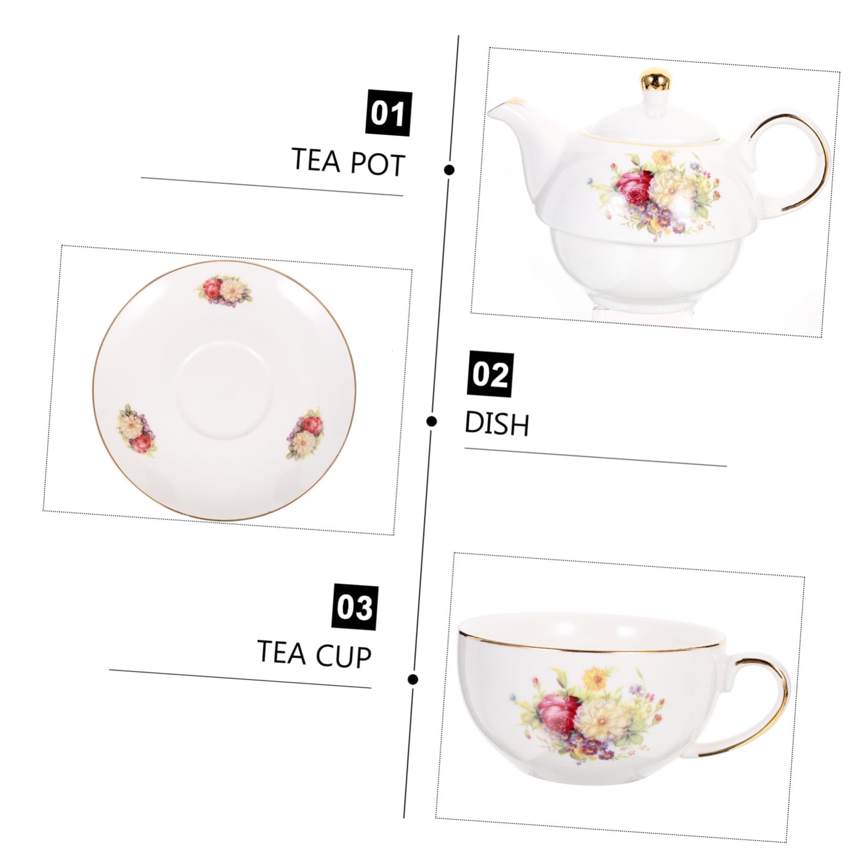 DOITOOL Teiera per Casa in Ceramica Bollitore Tazze da tè Forniture per Cucina Kit Teiera da Scrivania Tazza da tè in Ceramica per Casa Bollitore da Ufficio Regalo Aziendale