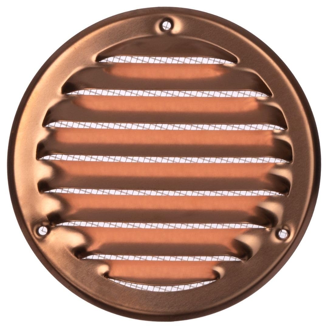 About Vent Copper Ø 100Mm / 4 Inch Ventilation Grille With Flyscreen - Air Vent Cover