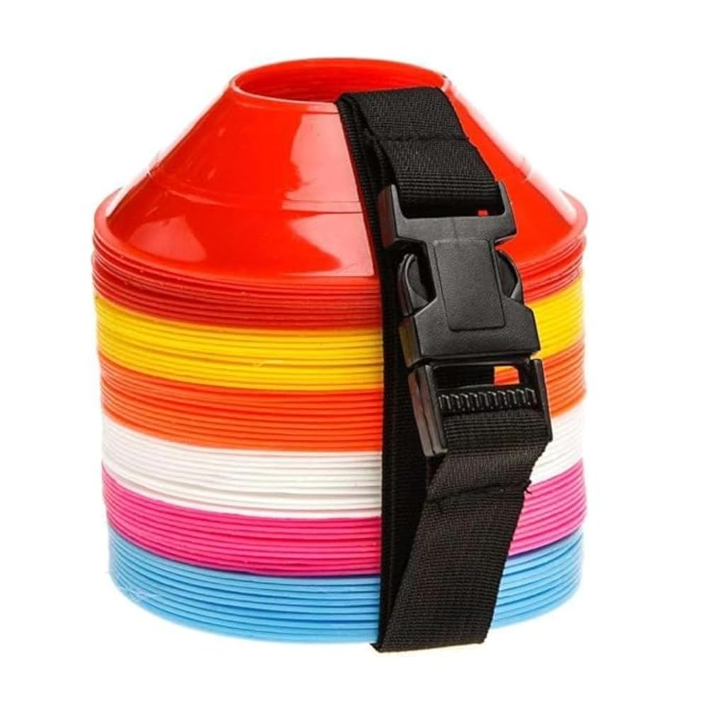 CRAZX Soccer Mini Disc Cones | Mini Durable disc Cones. Comes with Carry Strap | Marker Cones 6 INCH for Soccer Cricket Track and Field Sports,Elementary Marker Cones (20)-image-21