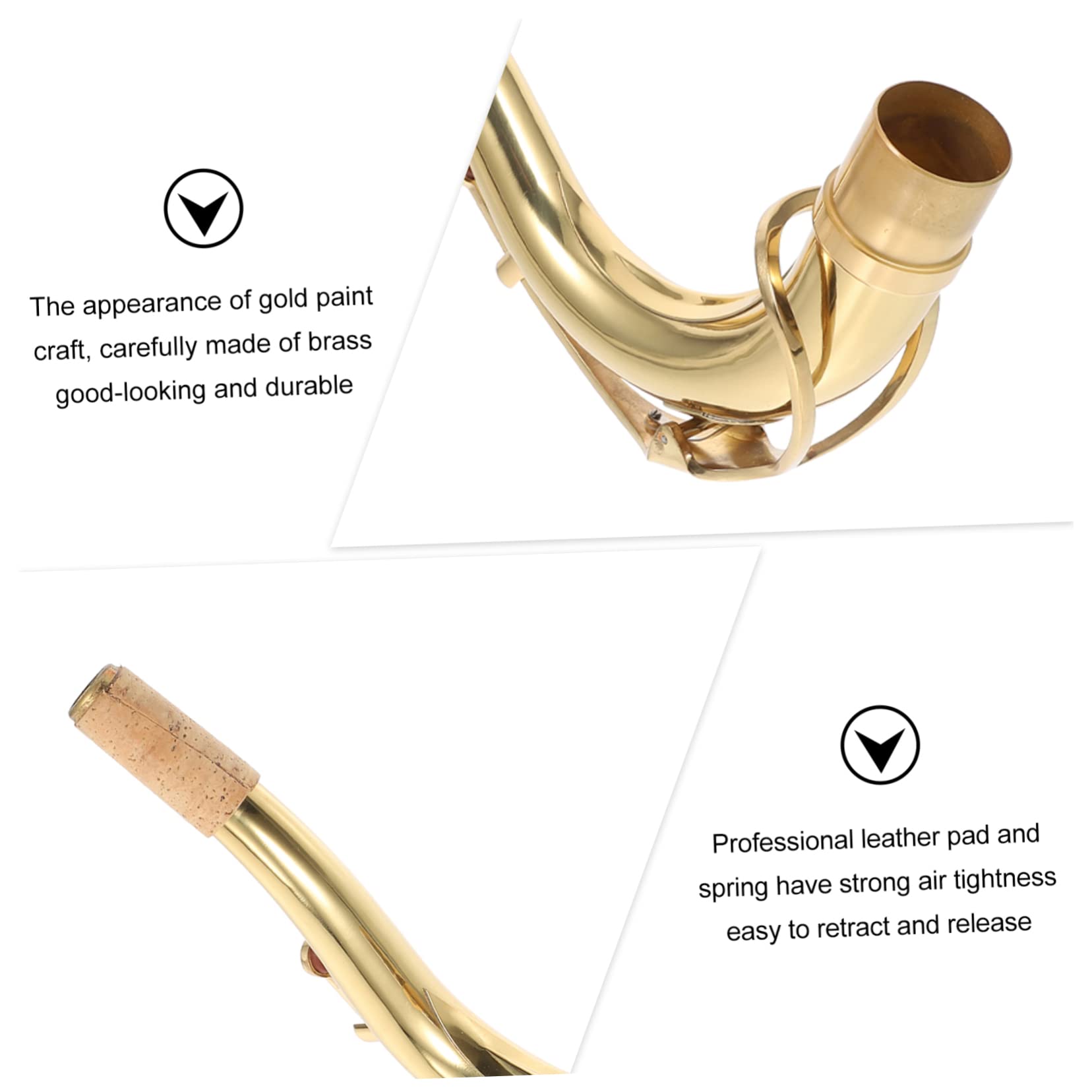 Saxophone Curvo di Ricambio in Ottone Dorato, 1 Pezzo | Parte per Strumenti Musicali, Uso su Sax Contralto in Si Bemolle, Profilo Professionale