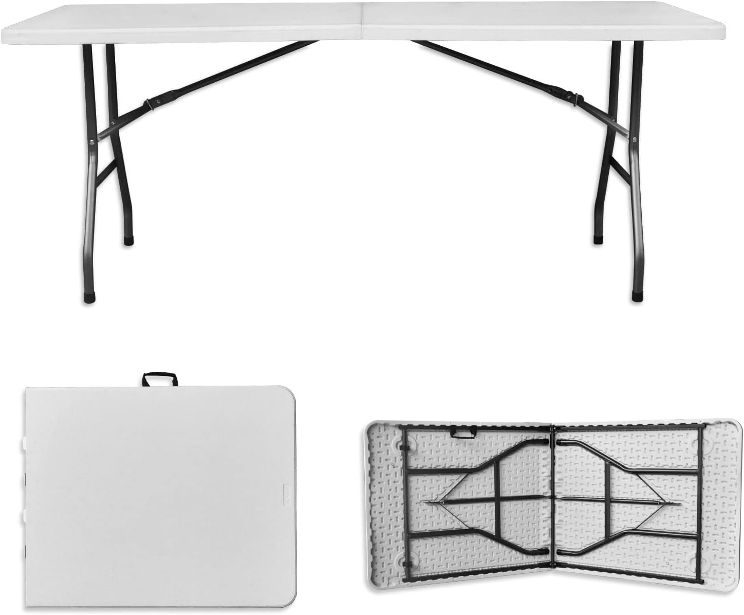 Gnomiya 6ft Folding Tables, Heavy Duty HDPE Plastic