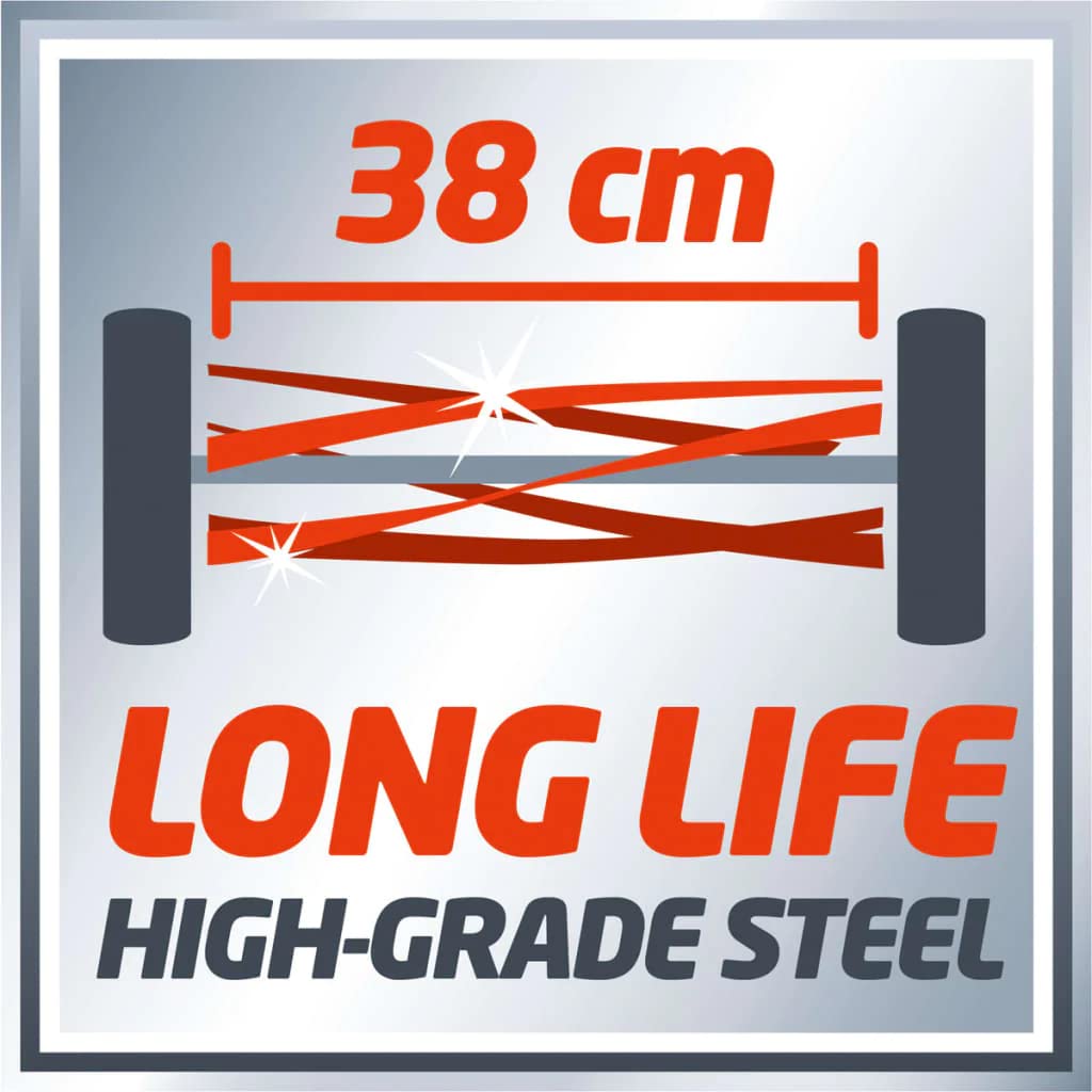 Einhell GE-HM 28 S - Cortacesped manual (altura de corte 13-38 mm , ancho de corte 38cm, hasta 250m² de jardín) (ref.3414165)