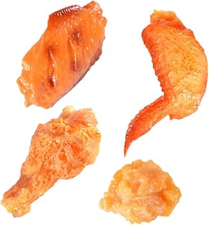 GALPADA 4Pcs Lifelike Artificial Chicken Drumstick and Wings Realistic Simulation Model Faux Food for Play Decoration and Photography Includes Chicken Legs Wings and Nuggets