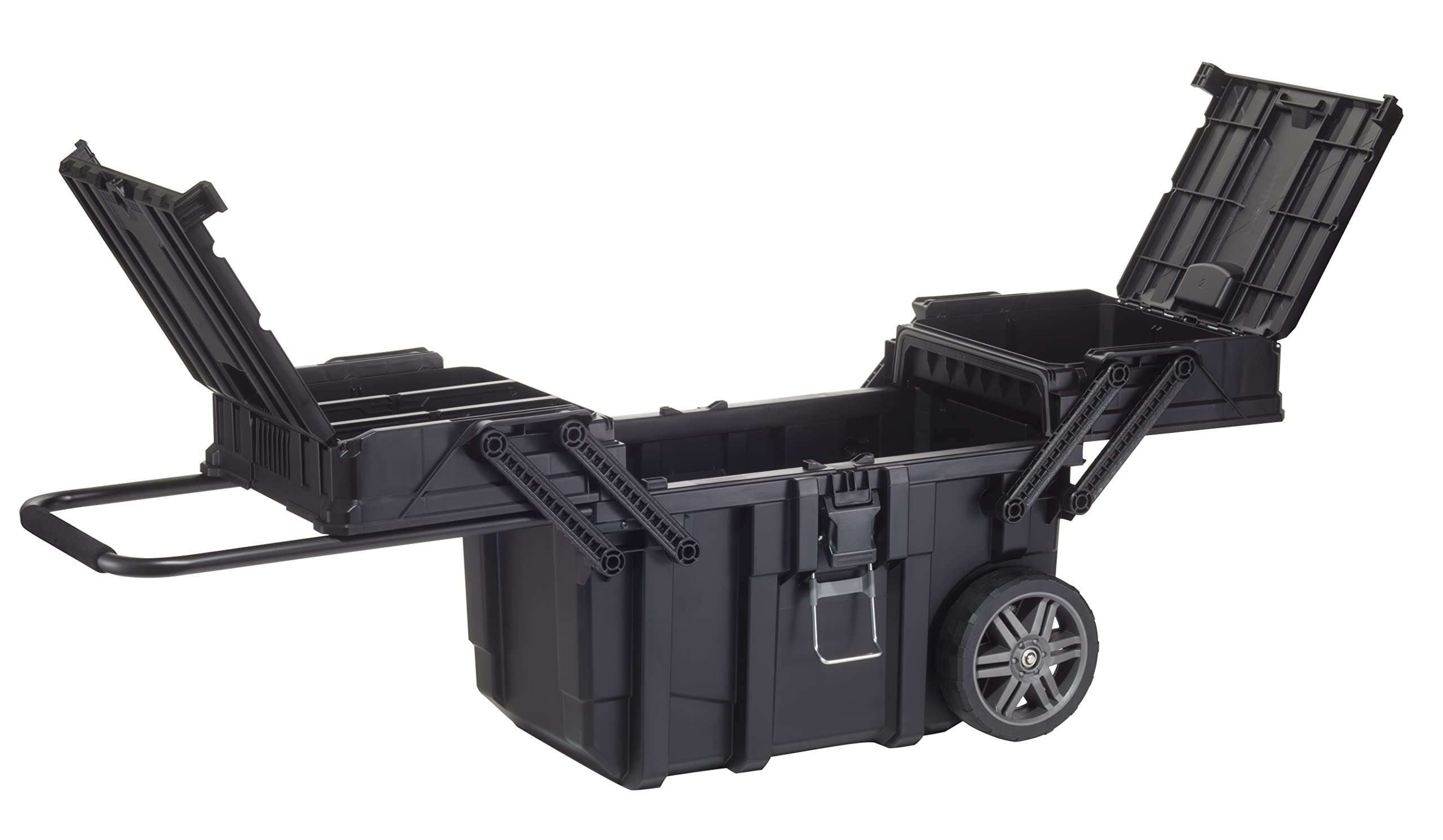 Keter- Caja de Herramientas, carro horizontal con ruedas, ‎65 x 42 x 38 cm Color Negro