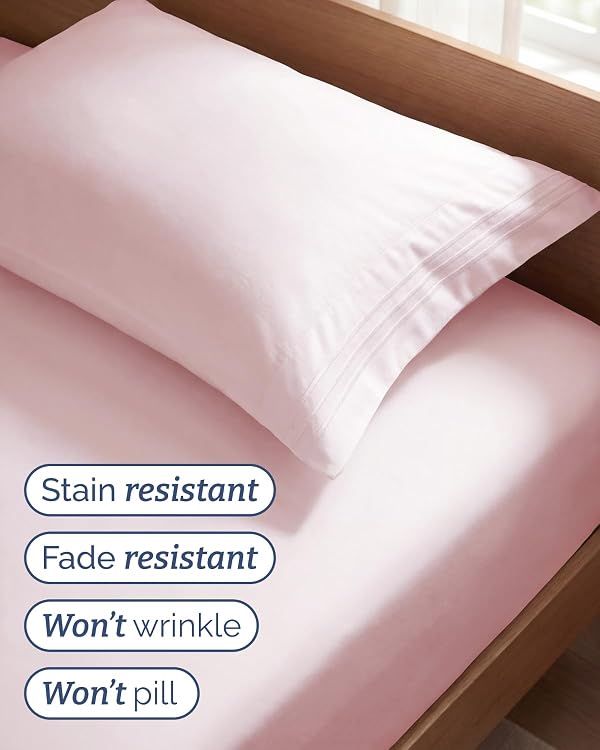 Twin Size 3 Piece Sheet Set - Comfy Breathable & Cooling Sheets - Hotel Luxury Bed Sheets for Women & Men - Deep Pockets, Easy-Fit, Soft & Wrinkle Free Sheets - Lavender Pink Oeko-Tex Bed Sheet Set by CGK Unlimited - Image 5