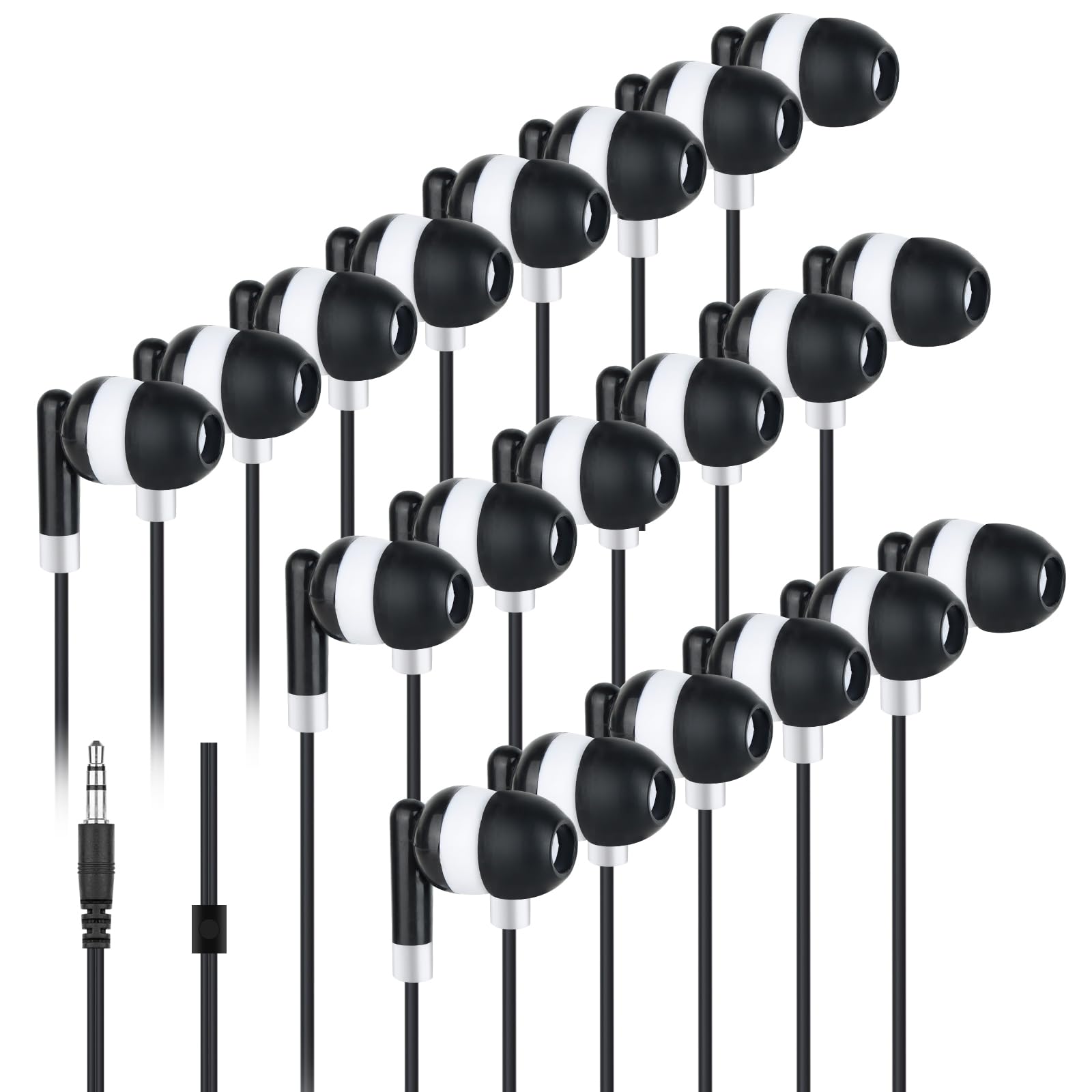 MENGLALA Kids Bulk Earbuds for Classroom School 100 Pack,Wholesale Students Wired Earphones 3.5mm Colored Perfect for School Classroom Libraries (