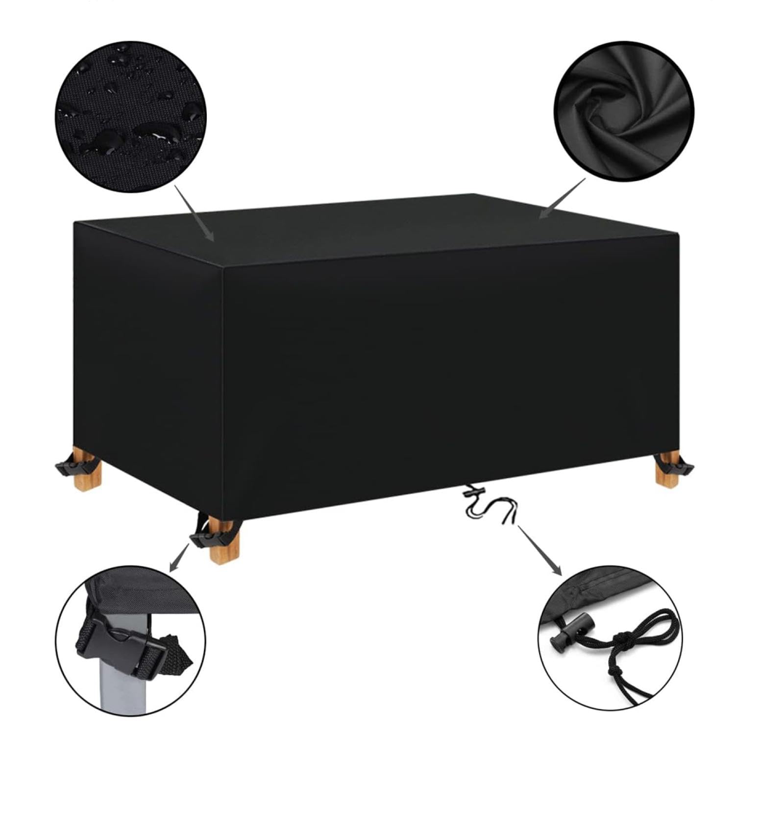 Funda Impermeable Para Muebles De Jardín Al Aire Libre, 210 X 90 X 90 Cm, Rectangular, Resistente Al Viento, Anti UV, Para Banco, Sofá, Asiento Múltiple