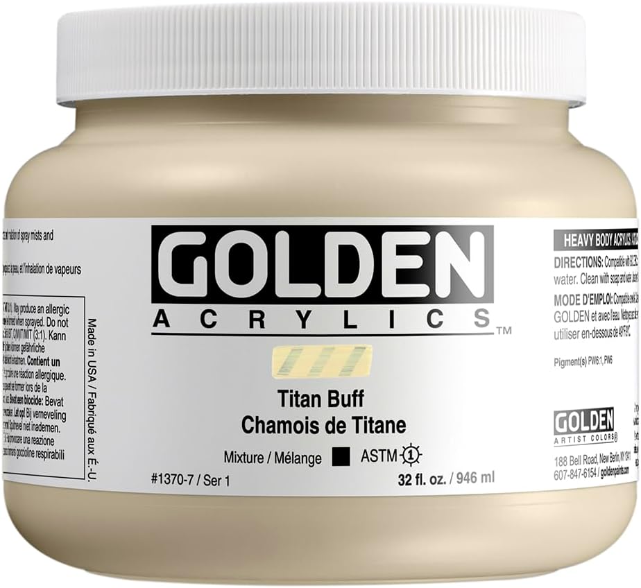 Golden Artist Acrylic, 32 ounce jar, Titan Buff (1370-7)