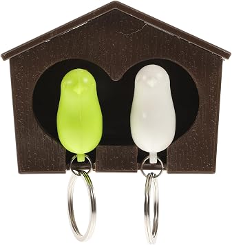 BESTOYARD Couple Bird House Keychain Wall Mount Key Holder for Home Dorm Resin Birdhouse Shape Key Ring Organizer for Couples