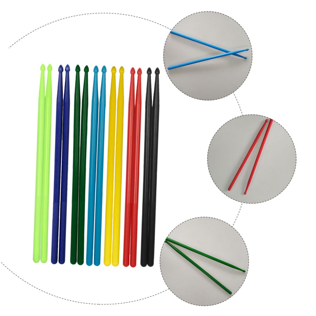 GALPADA 7 Paar 5a Nylon Drumsticks für Anfänger und Amateure Leichte Schlagzeug Stäbe mit Perfektem Gewicht und Langlebigem Material für Zuhause und Schule