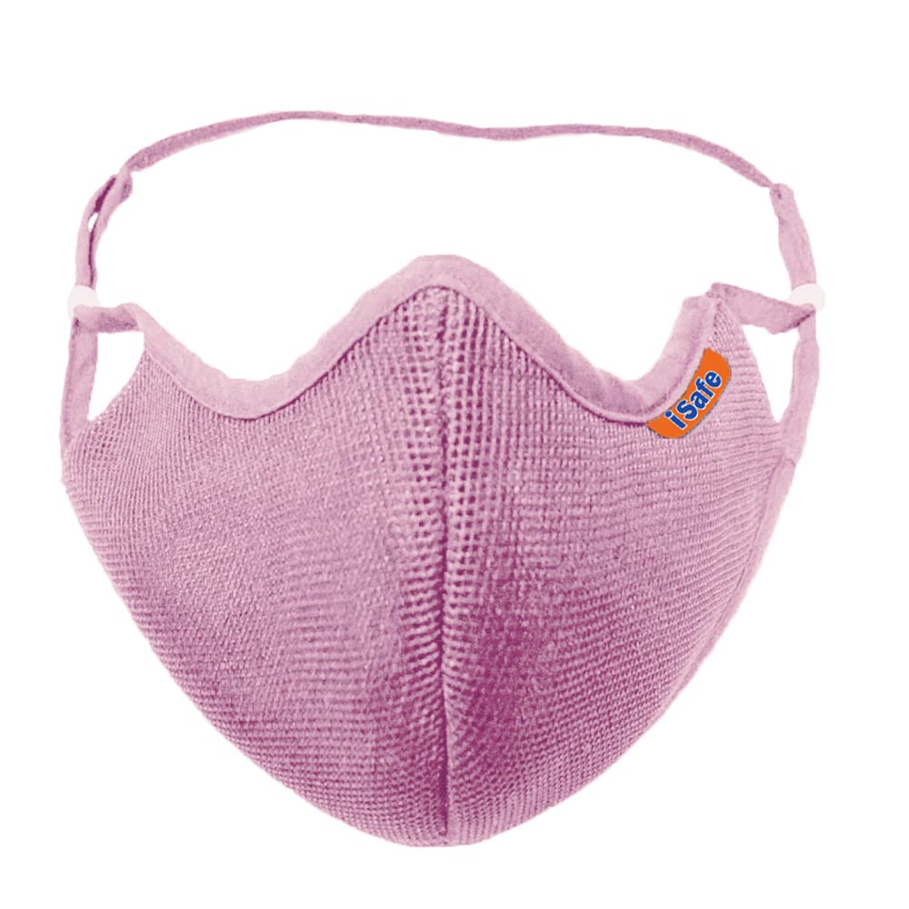 Lifezen Isafe face mask | 100% Cotton 7 Layers Face Mask | With Anti-Dust, Washable, Reusable, Breathable, And Reusable Mask For Men & Women | Anti pollution mask (Pack of 1) Pink