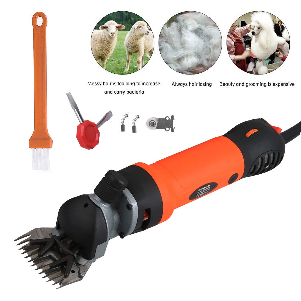 Vinteky 690W - Cortacésped eléctrico de oveja (6 velocidades, ajustable), color naranja