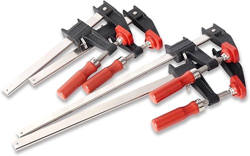 Bessey BESSEY GSCC4PK-C - Juego de abrazaderas para carpintería, estilo F con mango de madera, almohadillas reemplazables, 2 x 6 pulgadas y 2 x 12