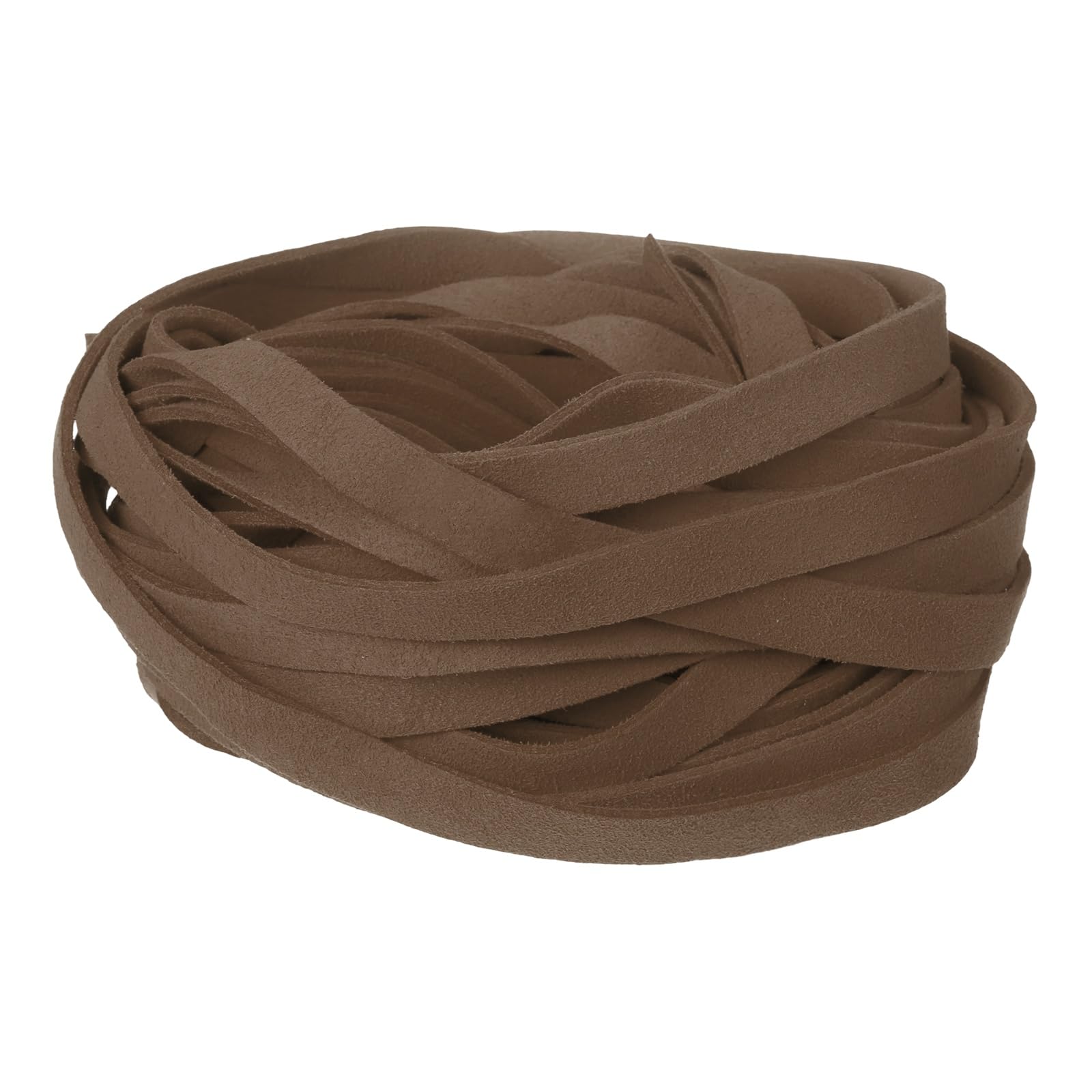 sourcing map 10Pcs 1m x 10mm Flat Leather String Cord, 1.4mm Thick Craft Suede Ribbon Braiding Lacing Strips Thread Rope for DIY Leather Crafts Necklace Bracelet Collars Belts, Camel