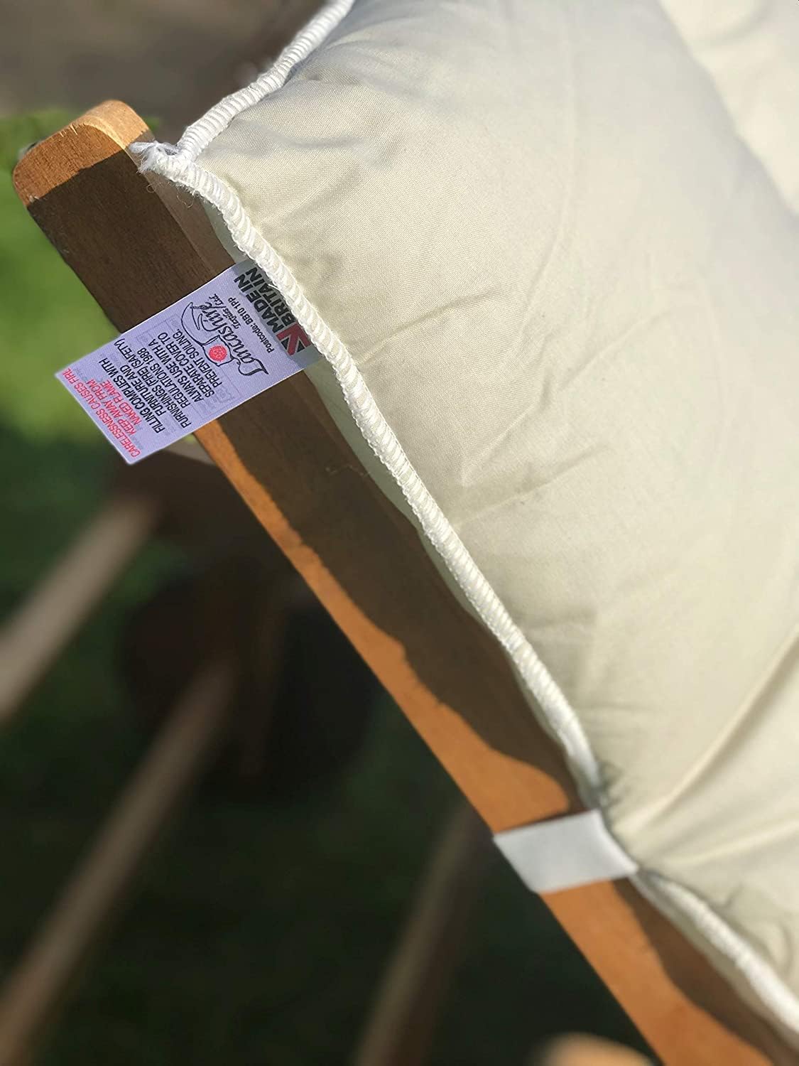 Lancashire Bedding Sun Lounger Cushion 190x60 cm Cotton Comfy Recliner Garden Chair Pad with Elasticated Straps - Image 4