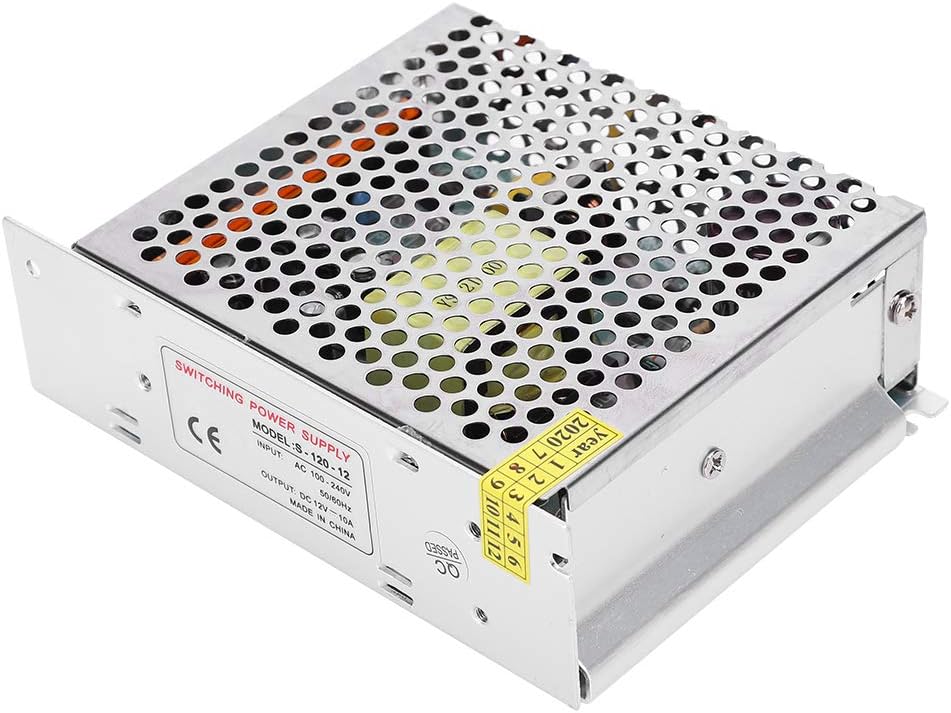 Адаптер питания DC12V с импульсным блоком питания из алюминиевого сплава для светодиодов (S-120-12 (12 В/10 А/120 Вт) AC 100-240 В