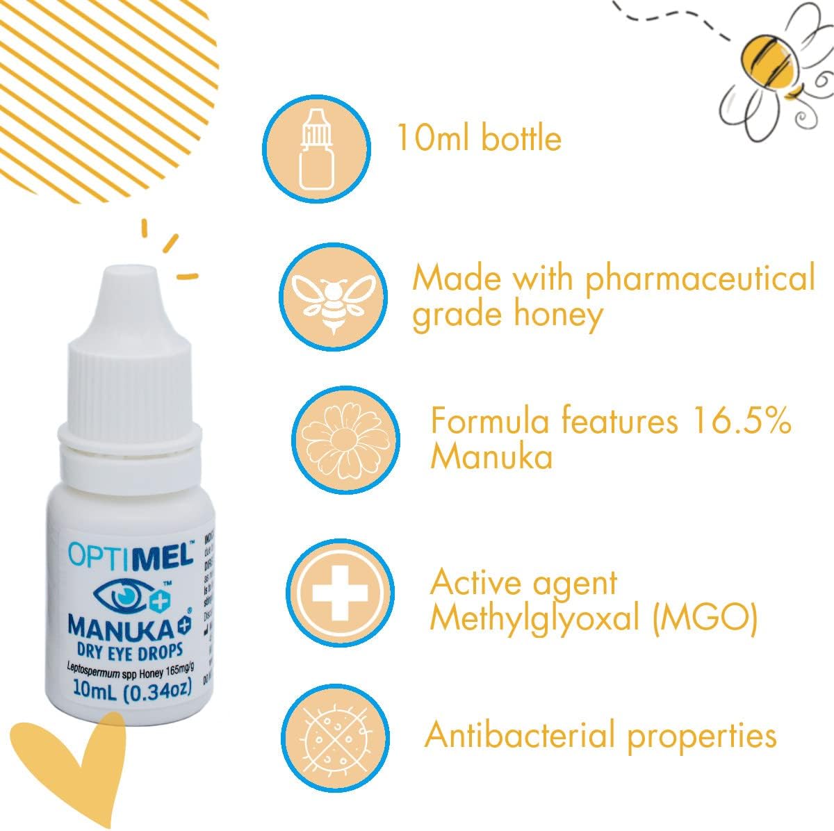 Optimel Manuka Honey Eye Treatment Bundle Eye Drops, Gel & Eyelid