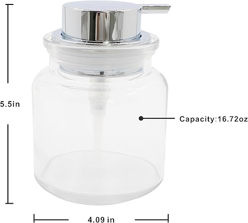 Miniatura 3 de Dispensador de jabón de vidrio para cocina, bomba a prueba de óxido, dispensador de líquido recargable, elegante encimera de baño o cocina,