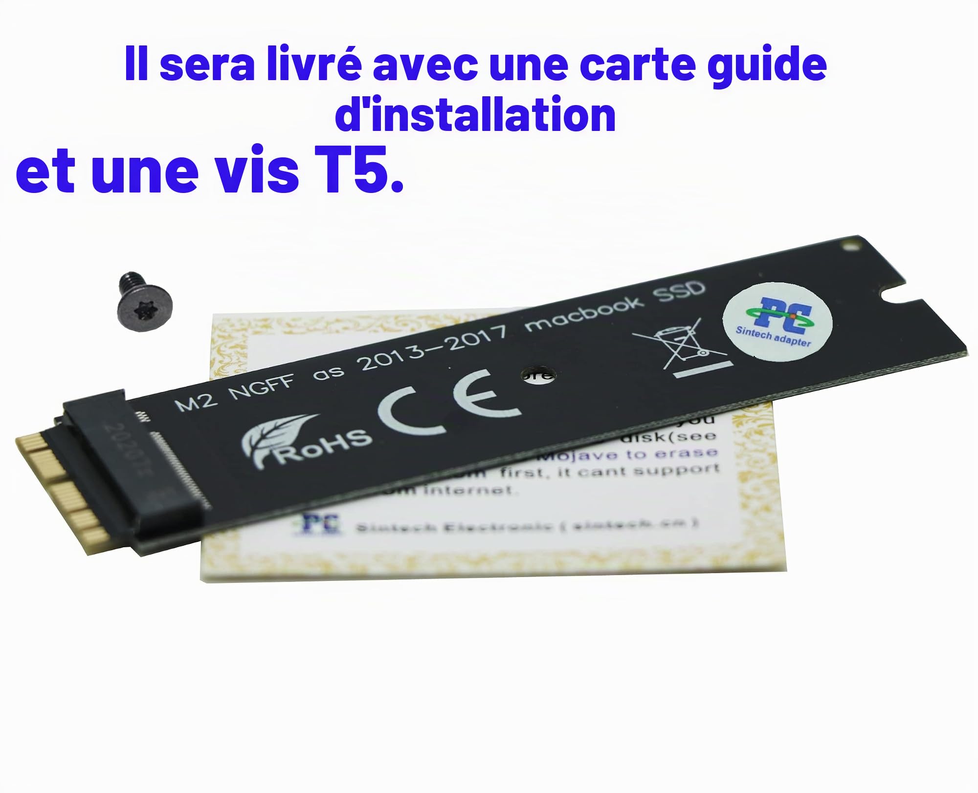Sintech NGFF M.2 nVME SSD Adapter Card, for Upgrade 2013-2015 Year Macs(Not Fit Early 2013 MacBook Pro)