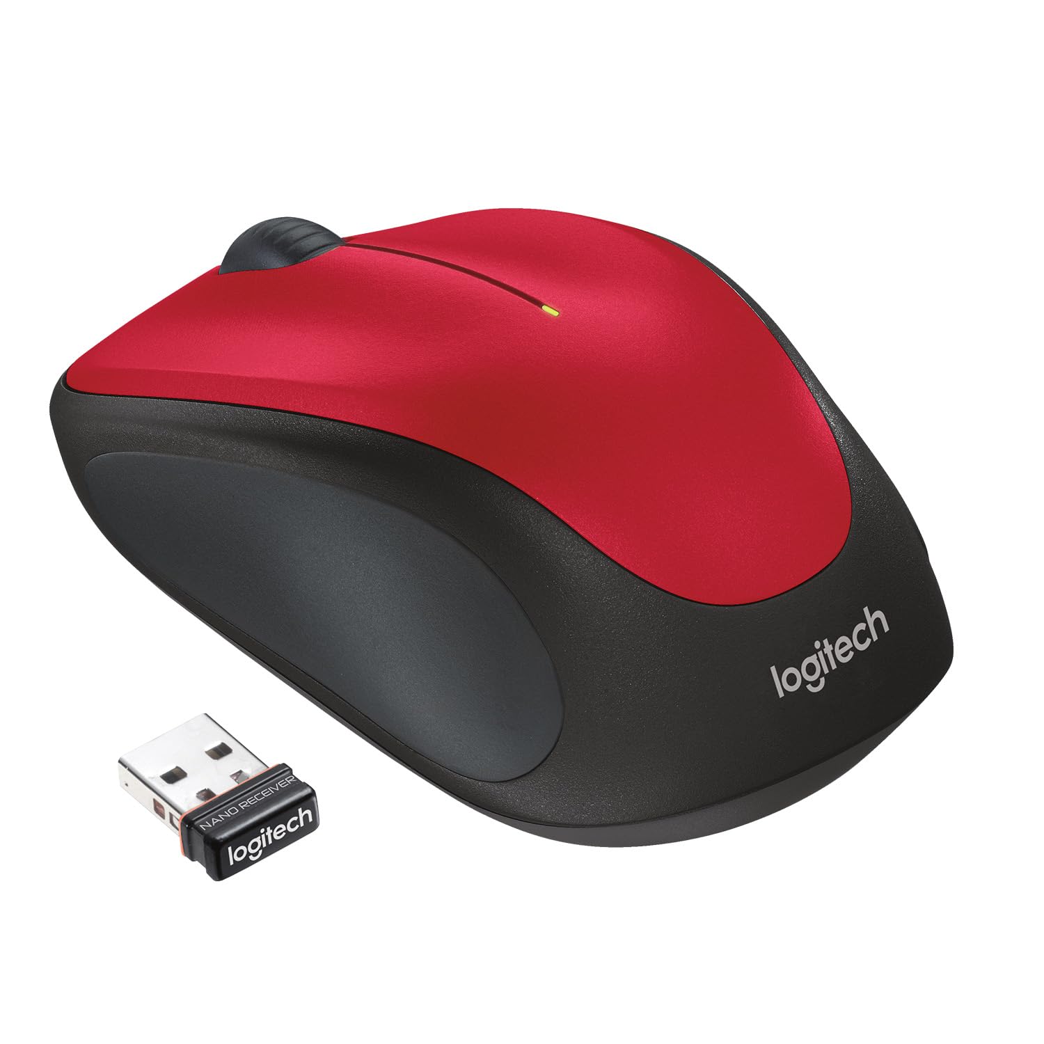 Logitech M235 Wireless Mouse, 2.4 GHz with USB Receiver, 1000 DPI Optical Tracking, 12 Month Battery, Compatible with PC, Mac, Laptop, Chromebook - Red