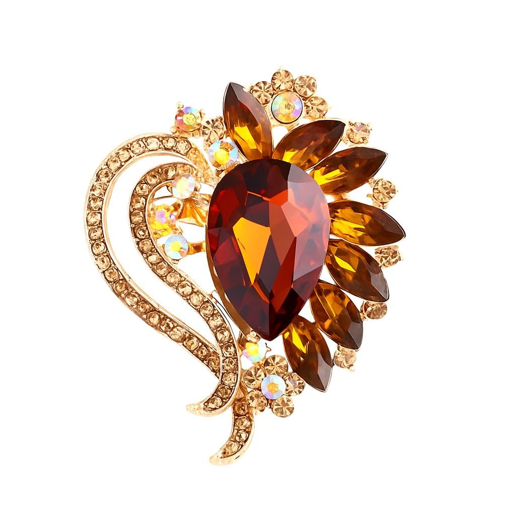 SYGA Women New Retro Heart-Shaped Crystal Glass Alloy Brooch Pin – Versatile Temperament Accessory for Outerwear SYGA Women New Retro Heart-Shaped Crystal Glass Alloy Brooch Pin – Versatile Temperament Accessory for Outerwear