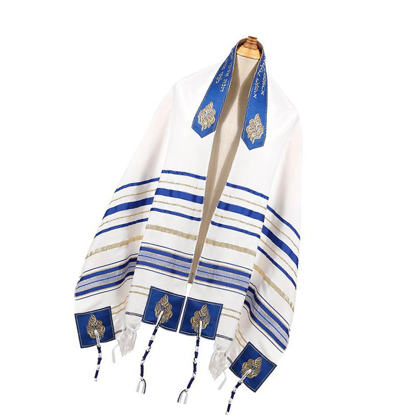 Carotoe Unisex Royal Blue Oversized Jews Prayers Shawl For Religious Ceremonies And Cultural Event 60X180cm Traditional Tallit For Worships Prayer Garment