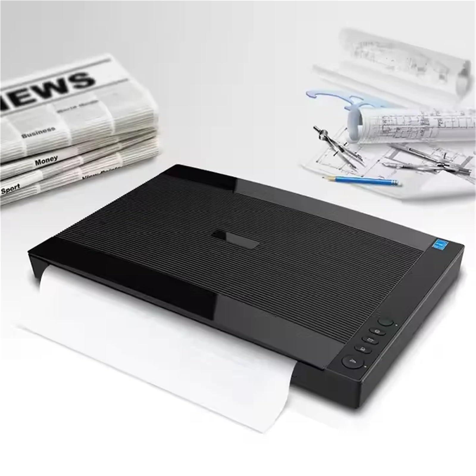 Escáner Portátil, Escáner de Gran Formato A3, resolución óptica de 1200 PPP, 32 o 64 bits, diseño de Botones de fácil operación, Compatible con OCR, Correo electrónico, impresión