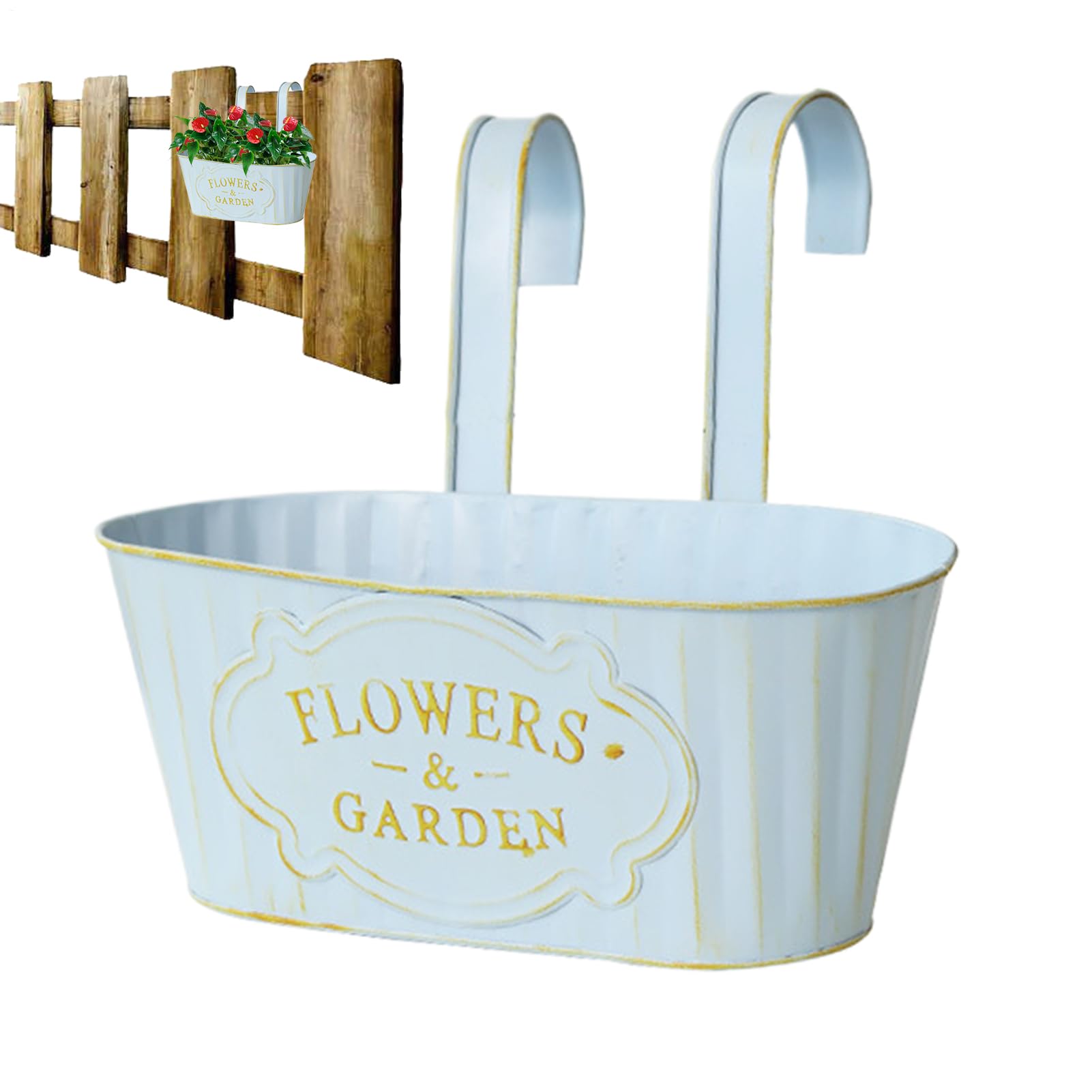 Pots de fleurs en métal pour clôture de jardin et jardinières suspendues de fenêtre