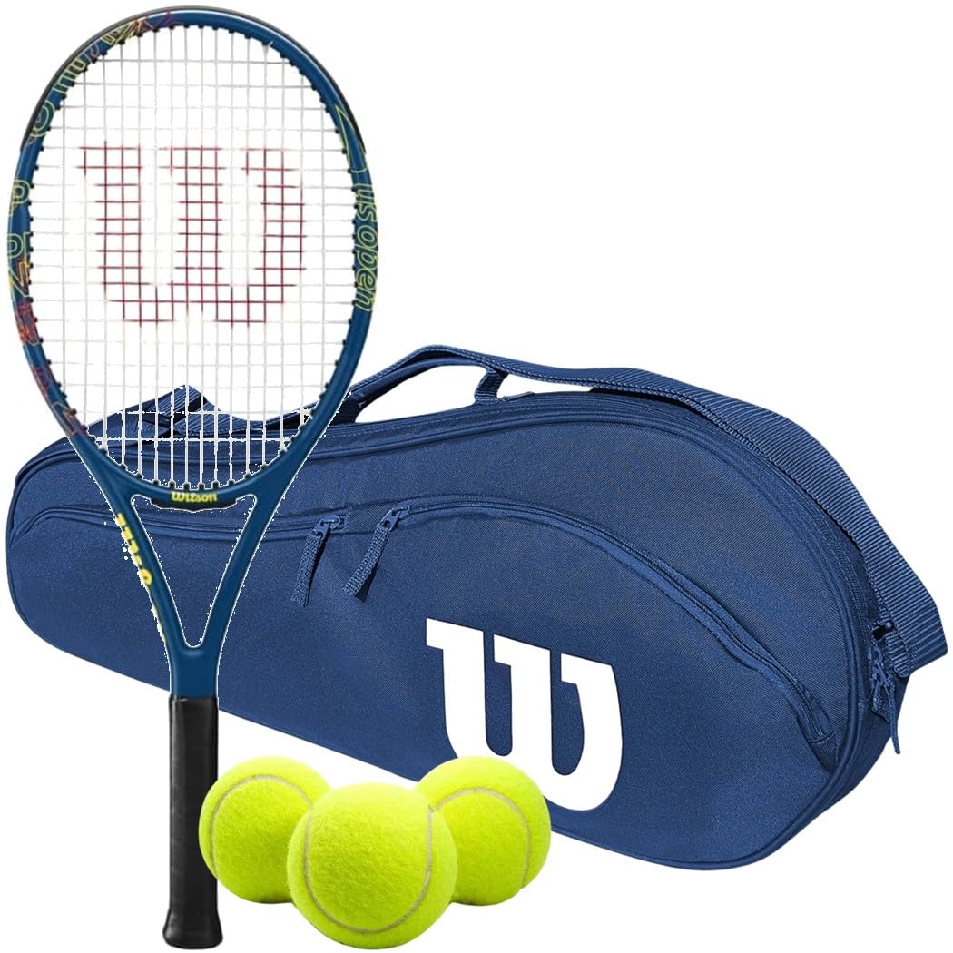 Wilson US Open GS 105 Tennis Racquet Bundled with a Wilson Advantage 2.5 Tennis Racquet Bag – Optional Accessories