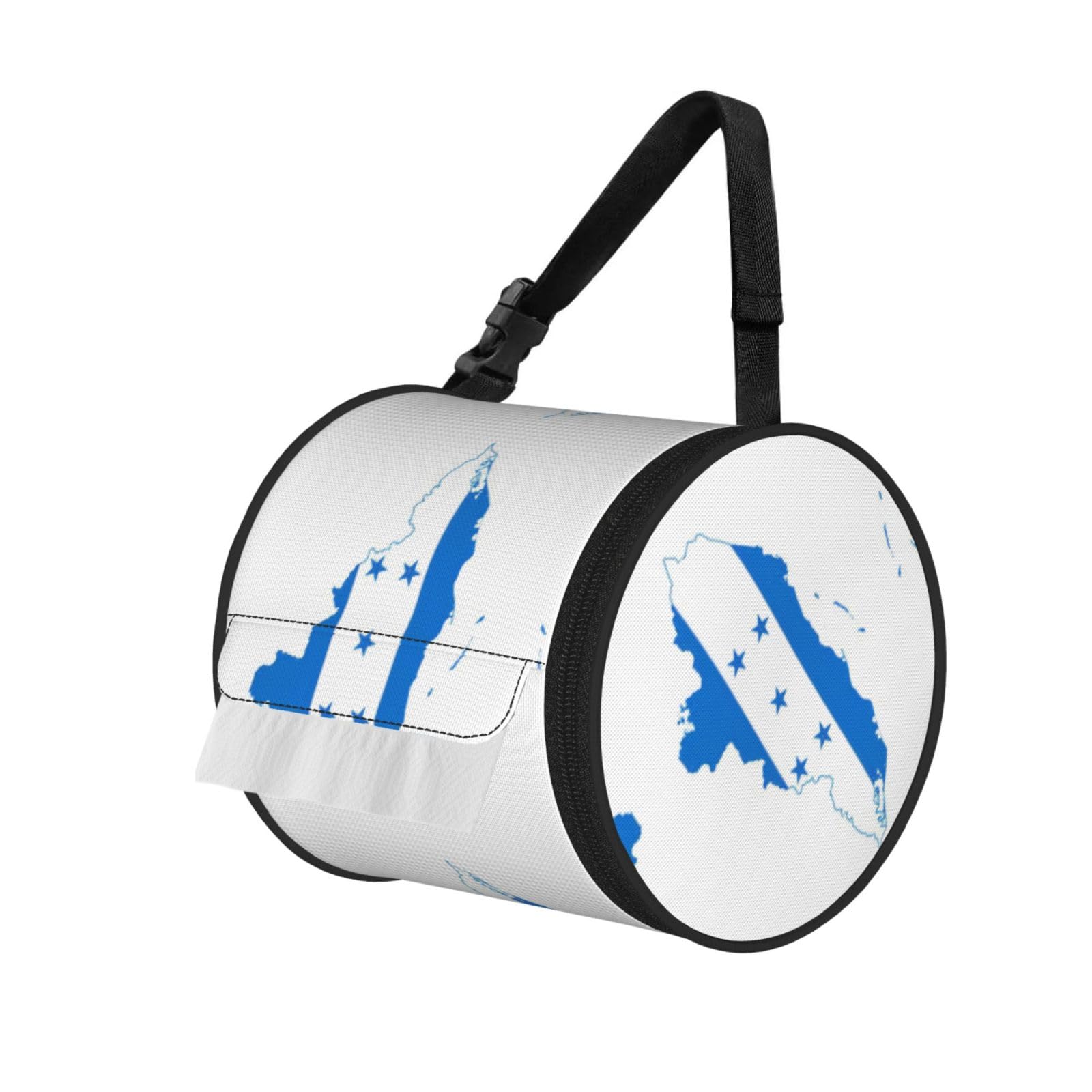 Honduras Flag Printed Hanging Tissue Organizer, Smooth Zipper Oxford Cloth Roll Holder for RV Bathroom Desk