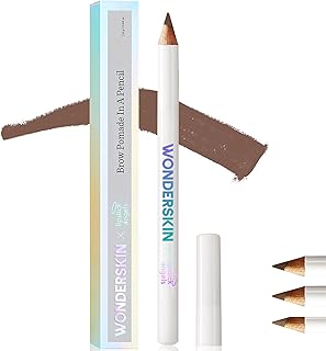 WONDERSKIN Eyebrow Pencil - Sharpenable Brow Pencil For Natural Looking Brows, Brown Eye Makeup, Long Lasting Eyebrow Pomade (Brunette)