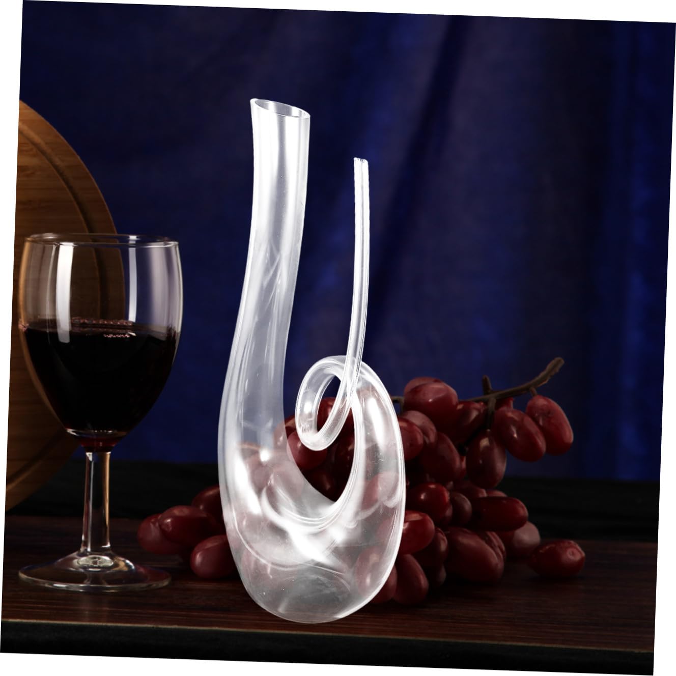 Abaodam Weindekanter aus Glas 1300ml mit Kreativem Design für Zuhause und Bar Einfacher Gebrauch Flacher Boden Elegante Weinkaraffe zum Servieren