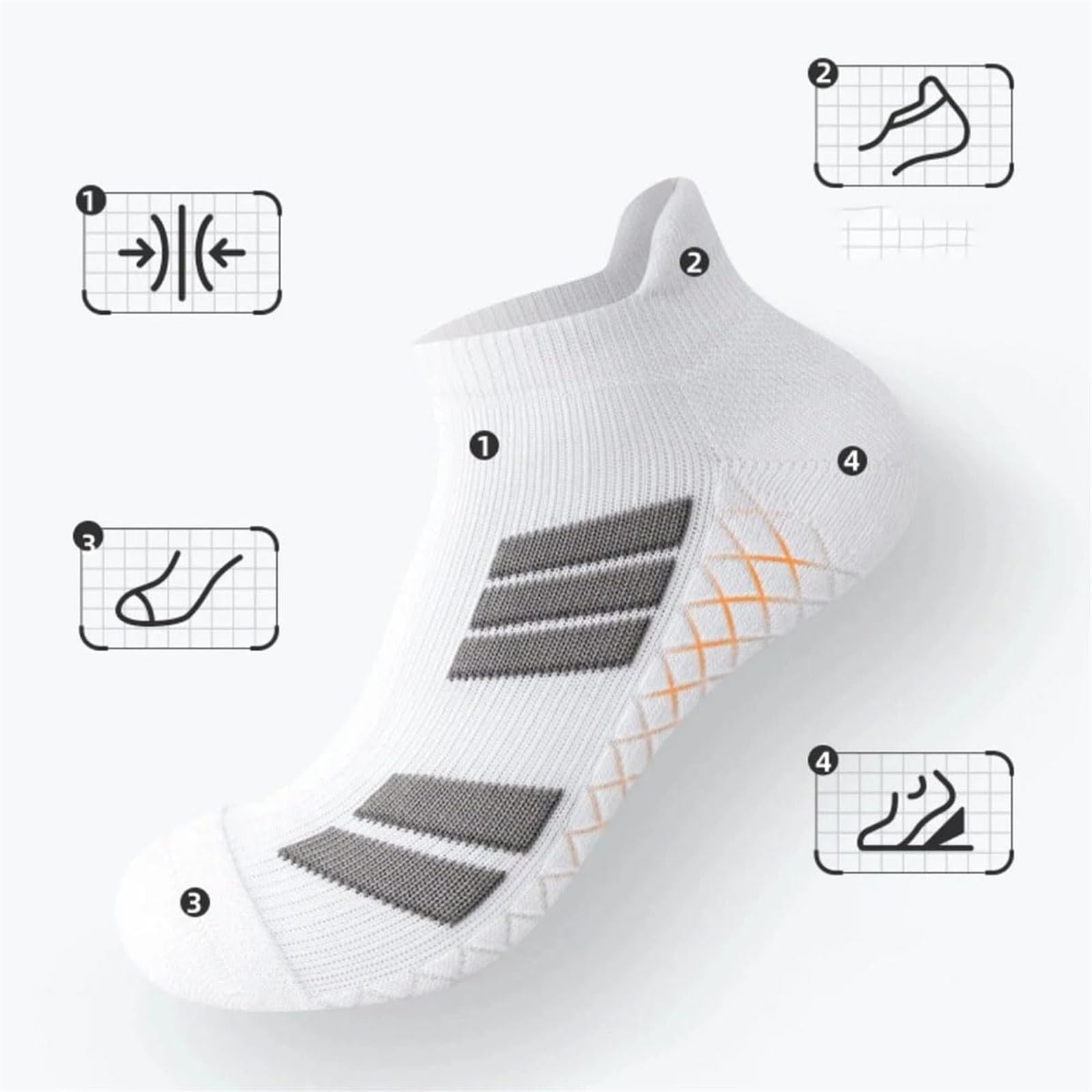 Upliftjoys - Calcetines deportivos unisex de corte bajo, transpirables, absorben el sudor, antideslizantes, gruesos, para correr y entrenar