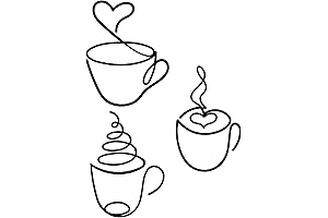 Ferraycle Kitchen Wall Art Coffee Cup Metal Wall Art Wire Coffee Cat Sign