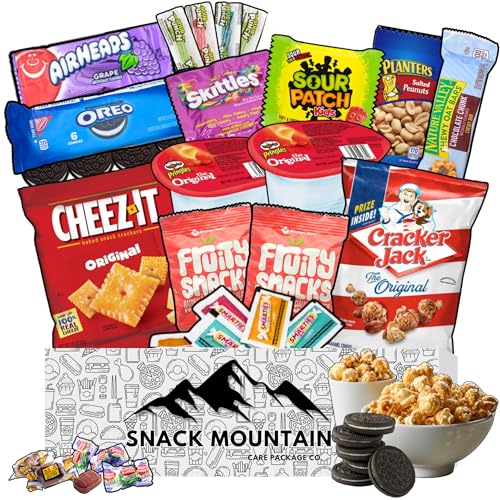 Snack-Mountain-Care-Package-25-Count-Christmas-Snacks-Snack-Care-Package-for-Teens-Adults-Back-to-School-Gifts-Birthday-Snack-Gift-Box-Care-Packages-for-College-Students-Snack-Sized-Candy-Gift-Basket-