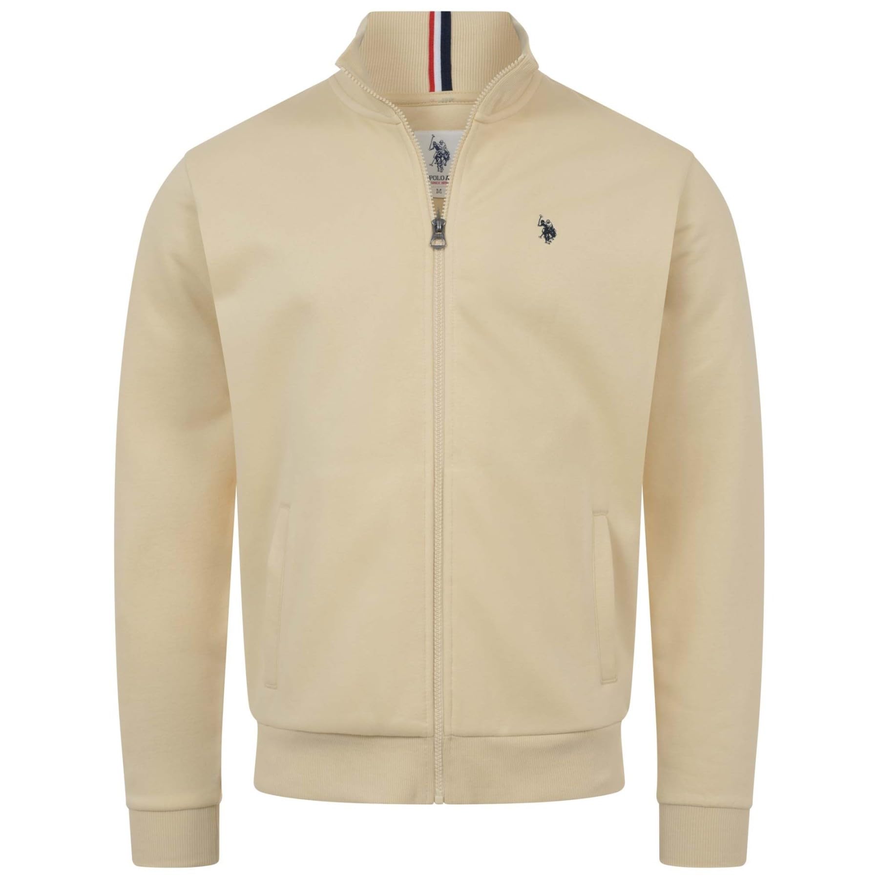 U.S. POLO ASSN. Herren Sweatjacke (S-3XL) mit Stehkragen, Eingrifftaschen und Reißverschluss, Langarm P018