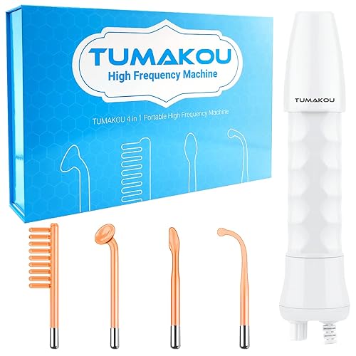 TUMAKOU Máquina facial profesional de alta frecuencia - vara portátil de terapia de cutis para reducir arrugas, estirar piel, círculos oscuros