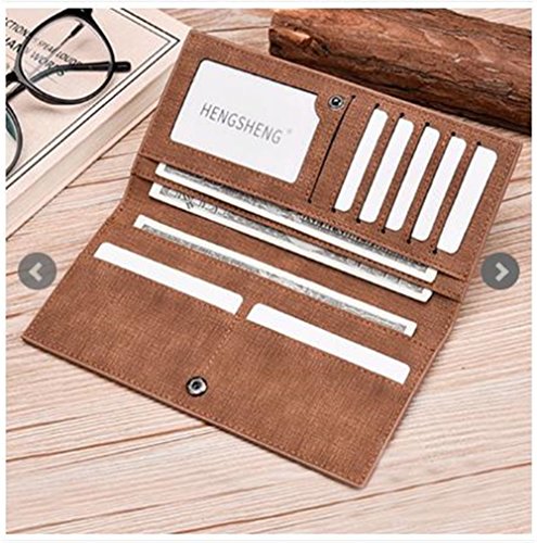 Personalized Mens Long Leather Wallet Custom Engraved photo wallet for Men fathers day gift(Brown Single Side)2