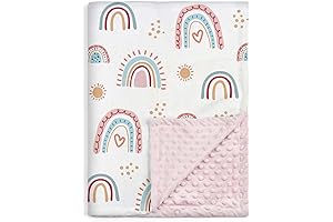 SANDJEST Rainbow Minky Blanket