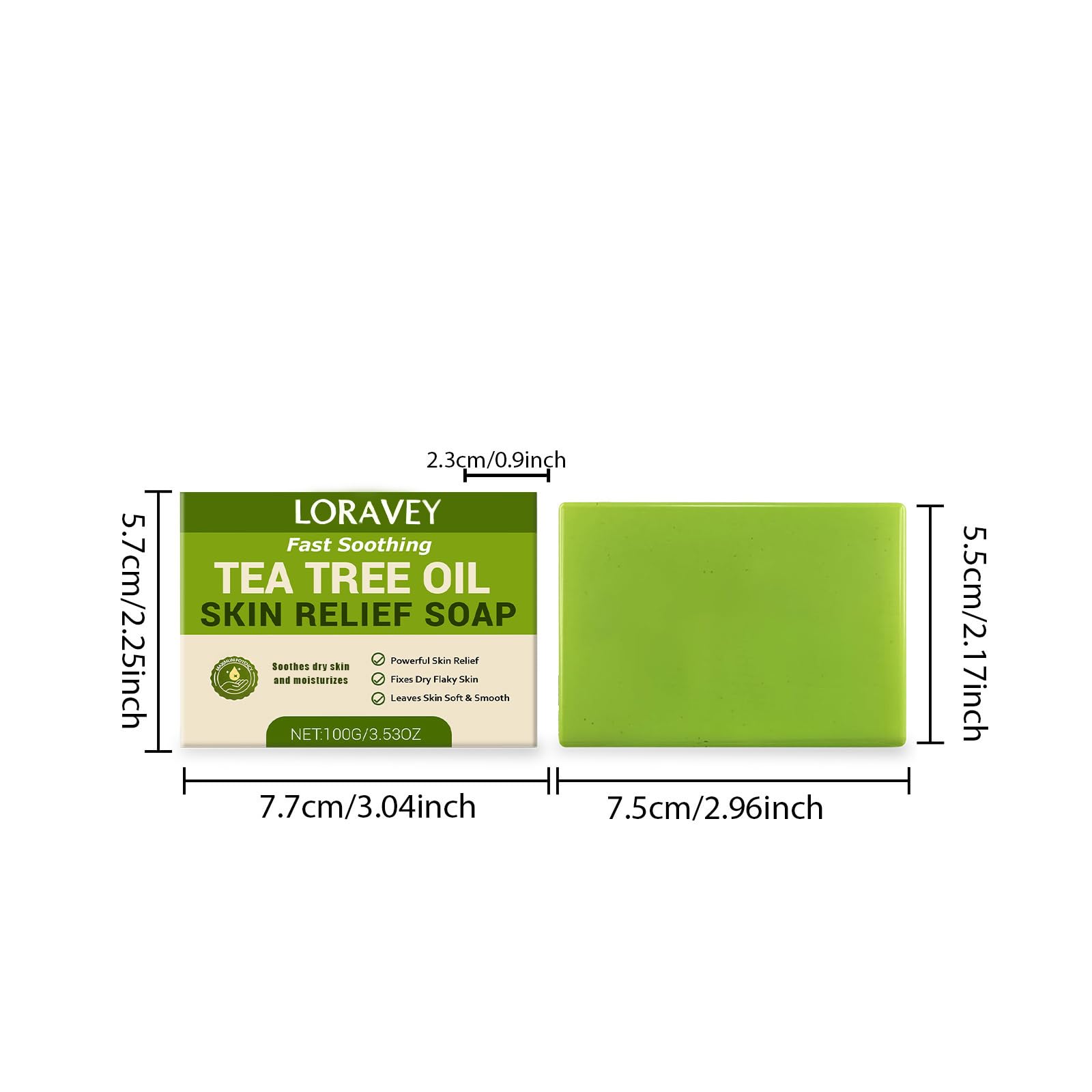 Tea Tree Oil Soap Bar with Gentle Exfoliating Herbal Blend