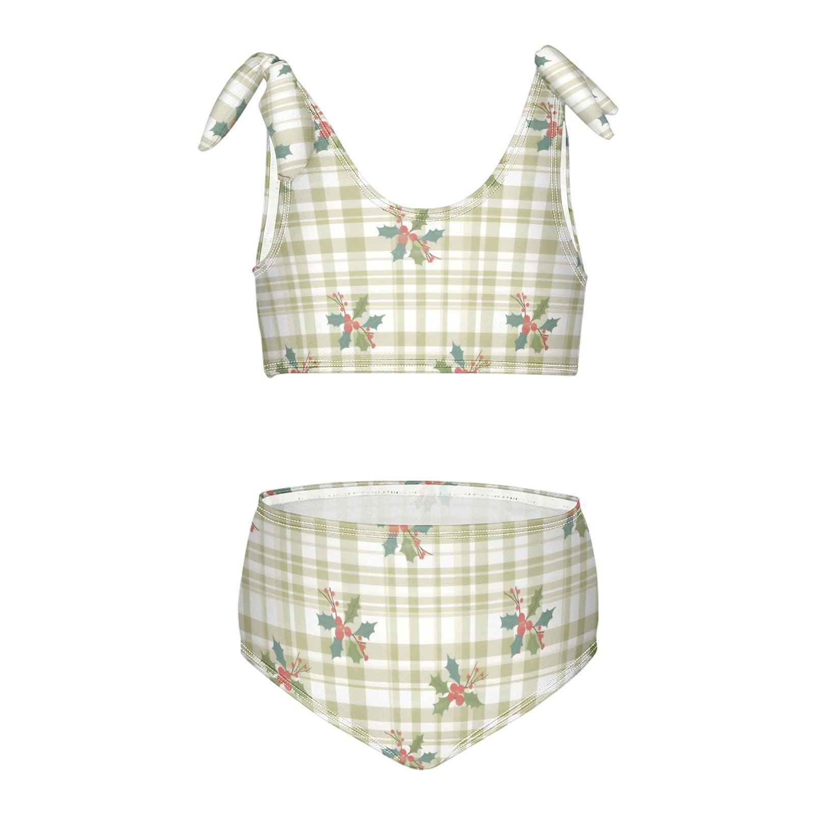 Holly Berry Girls Two Piece Tankini Swimsuits Summer Bathing Suit Beach Swimwear Set, 11-12T