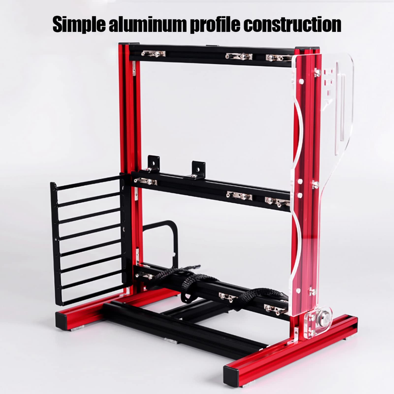Sxhlseller Banco de Pruebas de PC de Marco Abierto |Bastidor de Chasis de Aluminio ATX M-ATX ITX para Overclocking Vertical, Carcasa de Computadora Barebone DIY con Soporte de Fuente de Alimentación
