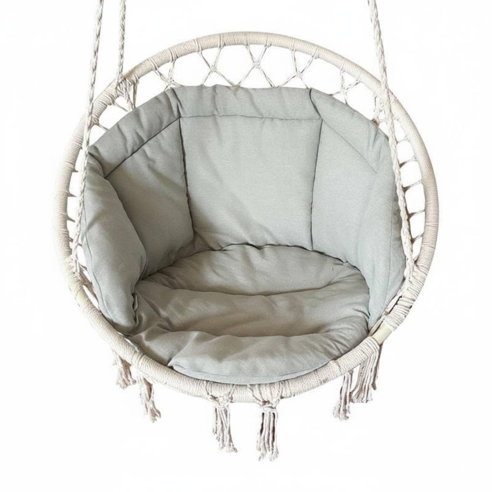 Hanging Basket Cushion Indoor Outdoor Hanging Chair Cushion Soft Padded Home Furniture for Balcony, Garden, Living Room Light Grey-picture-14