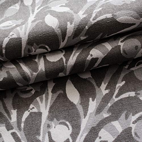 Driftaway Anna Window Curtain Valance 100 Percent Cotton Tree Branches Botanical Print Back Tab 2 Pack Each 52 Inch By 18 Inch Gray #TOP3