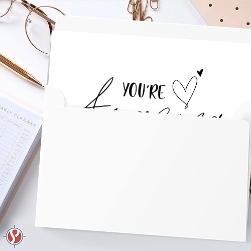 Miniatura 5 de Tarjetas de felicitación y sobres "You're Amazing" – Elegantes saludos plegables de agradecimiento, aliento y agradecimiento para amigos y