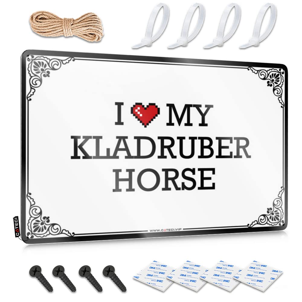 Teen Funny Vintage Signs Rustic Fun | I Love My Kladruber Horse Decorative Metal Wall Decor For Campers Home(30X40CM)