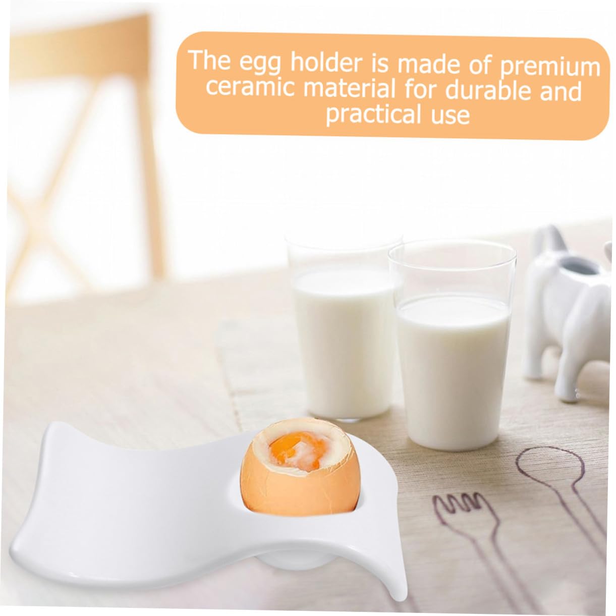 Porte-œufs Assiettes Élégantes 6 Pièces en Céramique Blanche Design Moderne et Fonctionnel Supports Pratiques pour Œufs Durs pour Petit-déjeuner