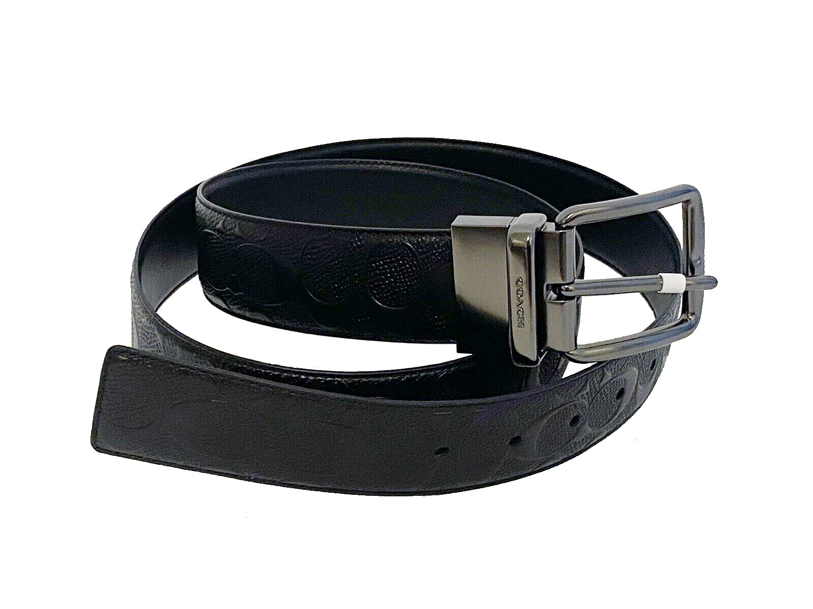 Coach Wide Signature Leather Reversible Belt Cut To Size F55157